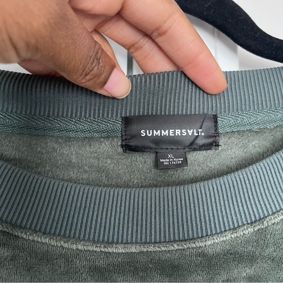 Summersalt The Plush Velour Relaxed Crew in Olive Green - Picture 4 of 6